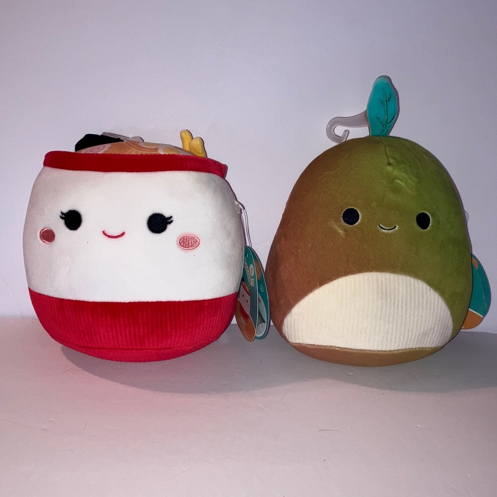 Squishmallows Raisy & Olexa 8” Squeak‎ & Crinkle Dog Toy